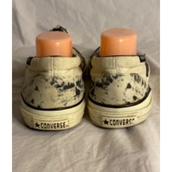Distressed Butterfly Print Converse Slip-On Sneakers Beige/Black Women’s 7.5 - Picture 6 of 10